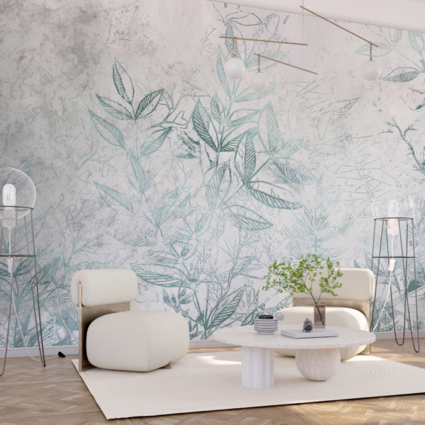 Zidni zidni zidni zid Blue Leaves Graphics