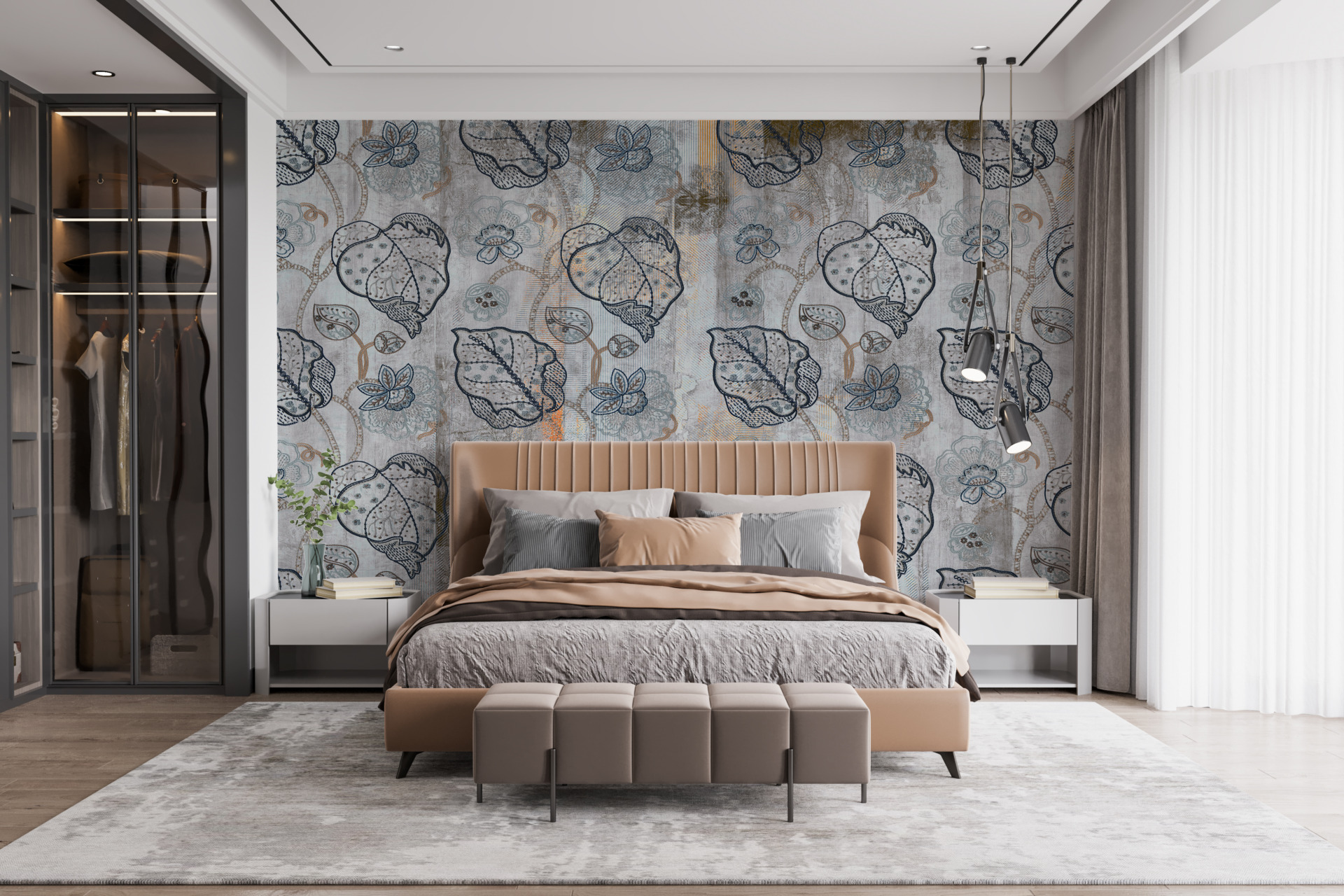 Zidni zidni zid od ukrasnog lišća