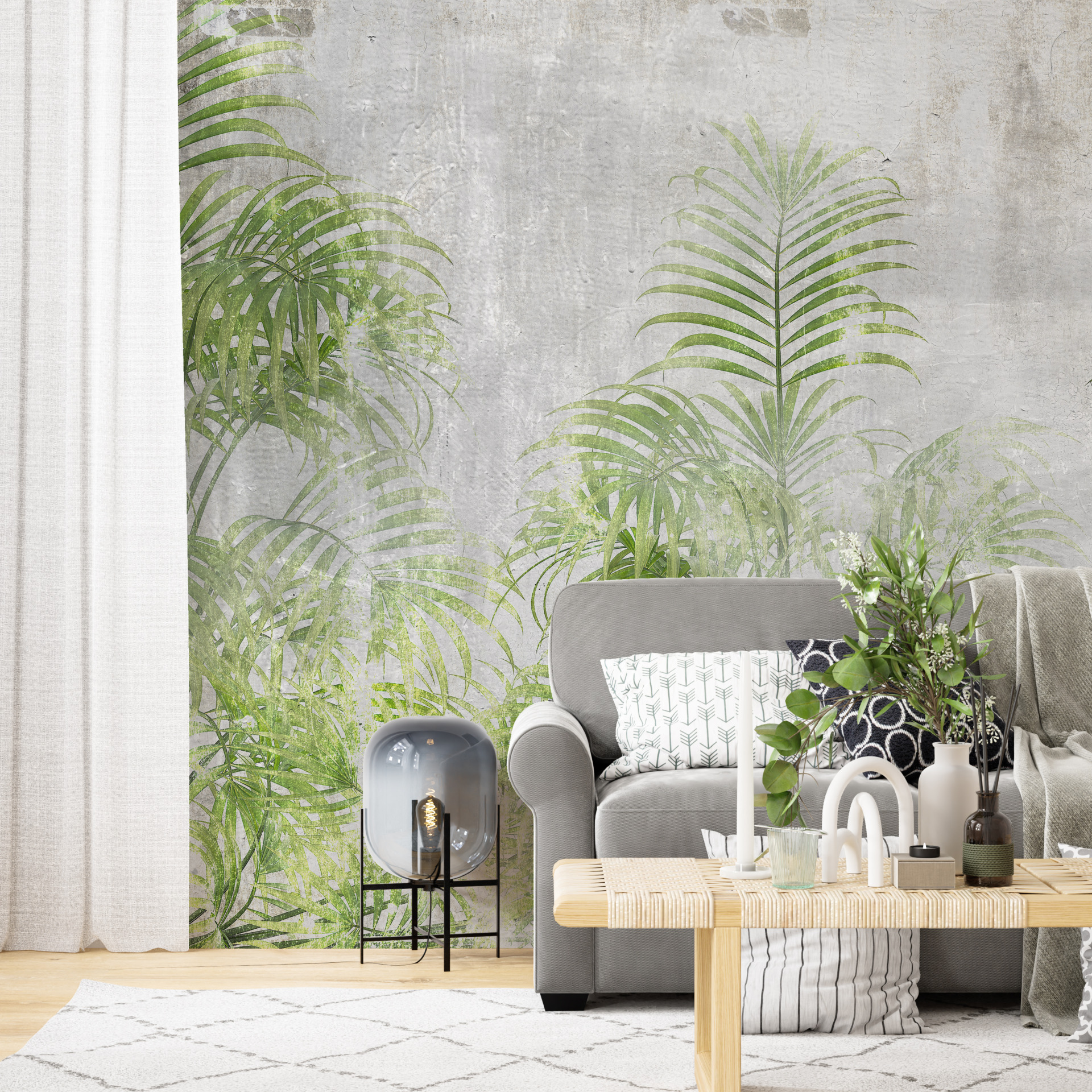 Zidni mural Palm Green