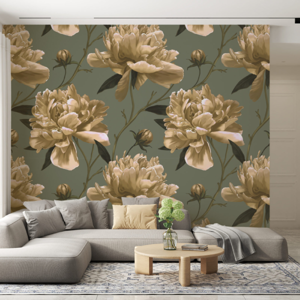 Zidni zid Svijetli božuri