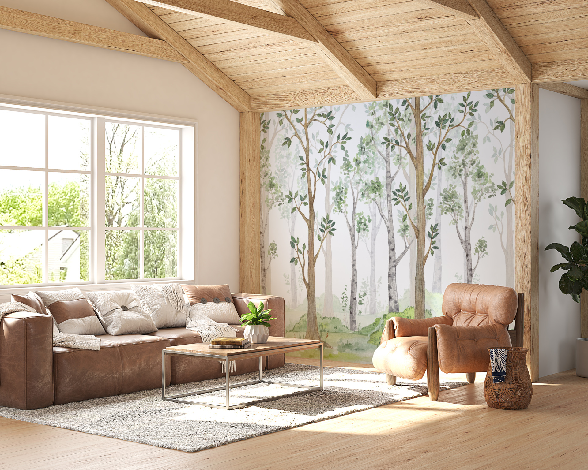 Zidni mural Svijetla šuma