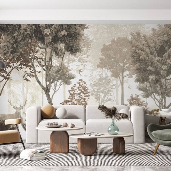 Foto pozadina Jelen u tamnoj šumi