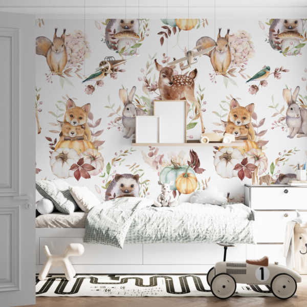 Zidni mural Jesenske šumske životinje