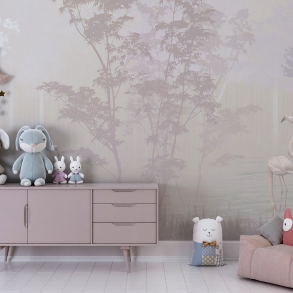 Zidni mural Jezero u magli