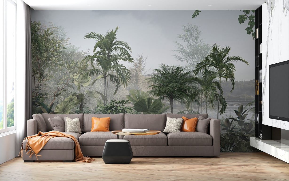 Zidni mural Jezero tropske džungle