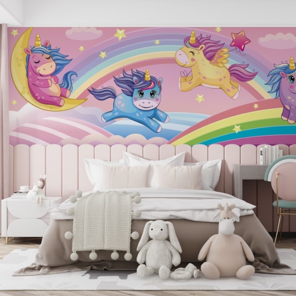 Šareni zidni zidni zid jednoroga za djecu