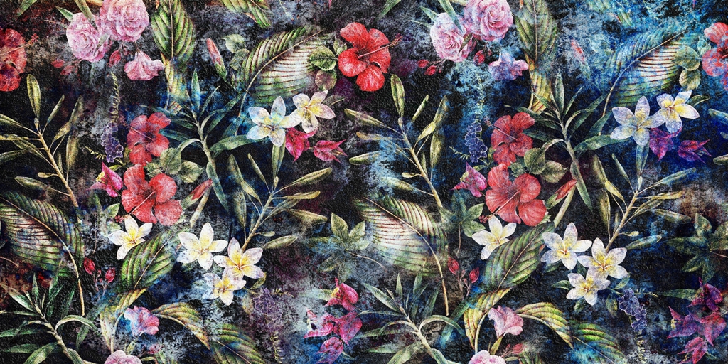 Fototapeta-Kolorowe-Kwiatki-Na-Ciemnym-Tle_2098889587-1