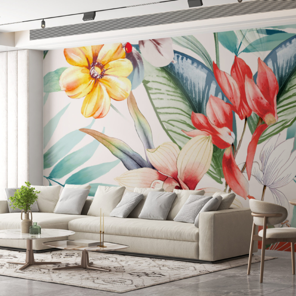 Zidni zidni zid Šareno cvijeće