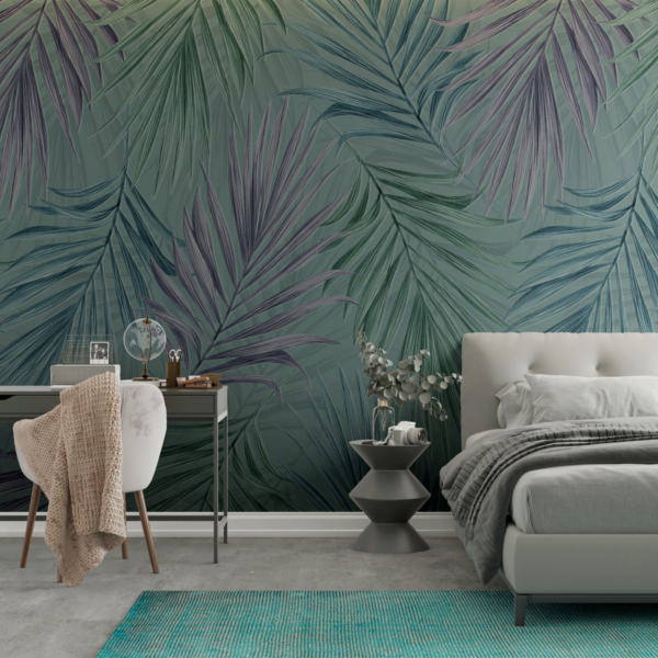 Šareni zidni zid od palminog lišća