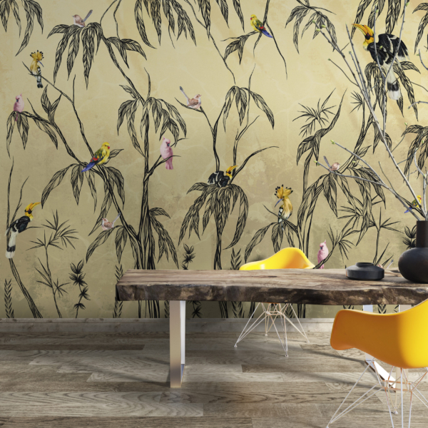 Zidni zidni zid šarenih ptica