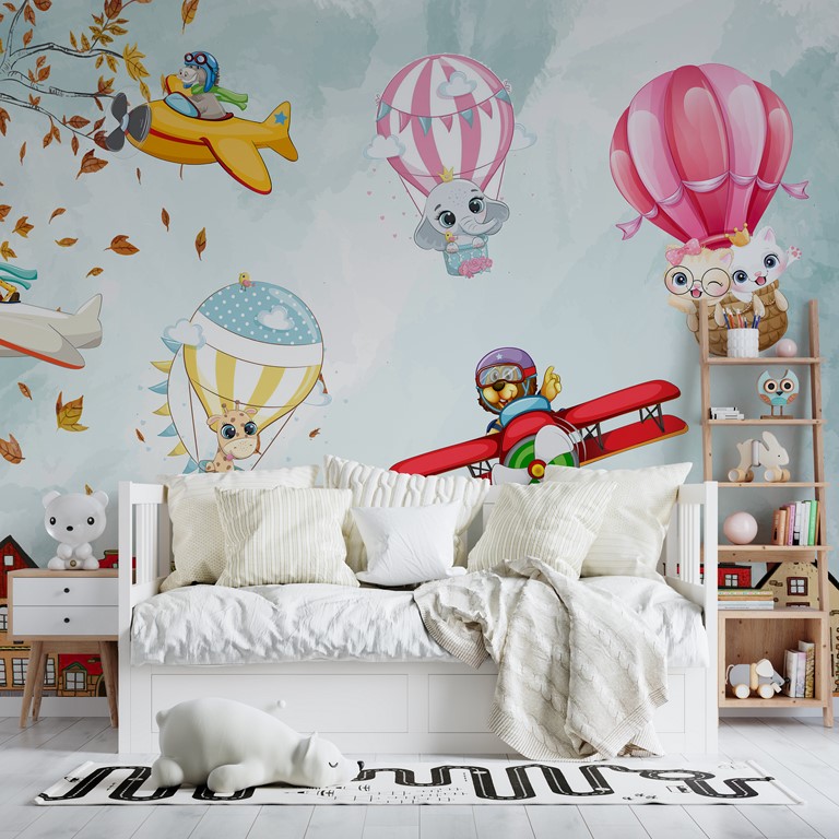 Zidni mural šarenih životinja