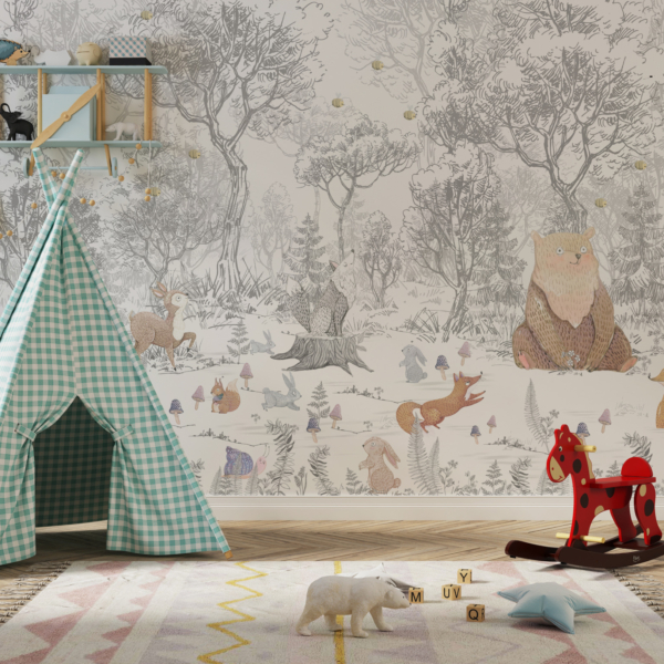 Zidni mural Šarene šumske životinje