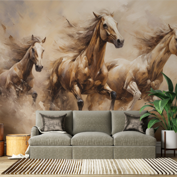 Zidni mural Konji u bijegu