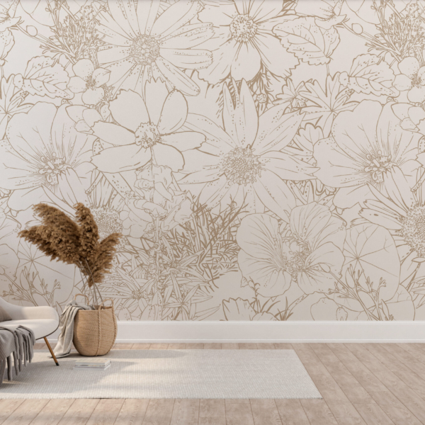 Zidni mural Flower Outlines