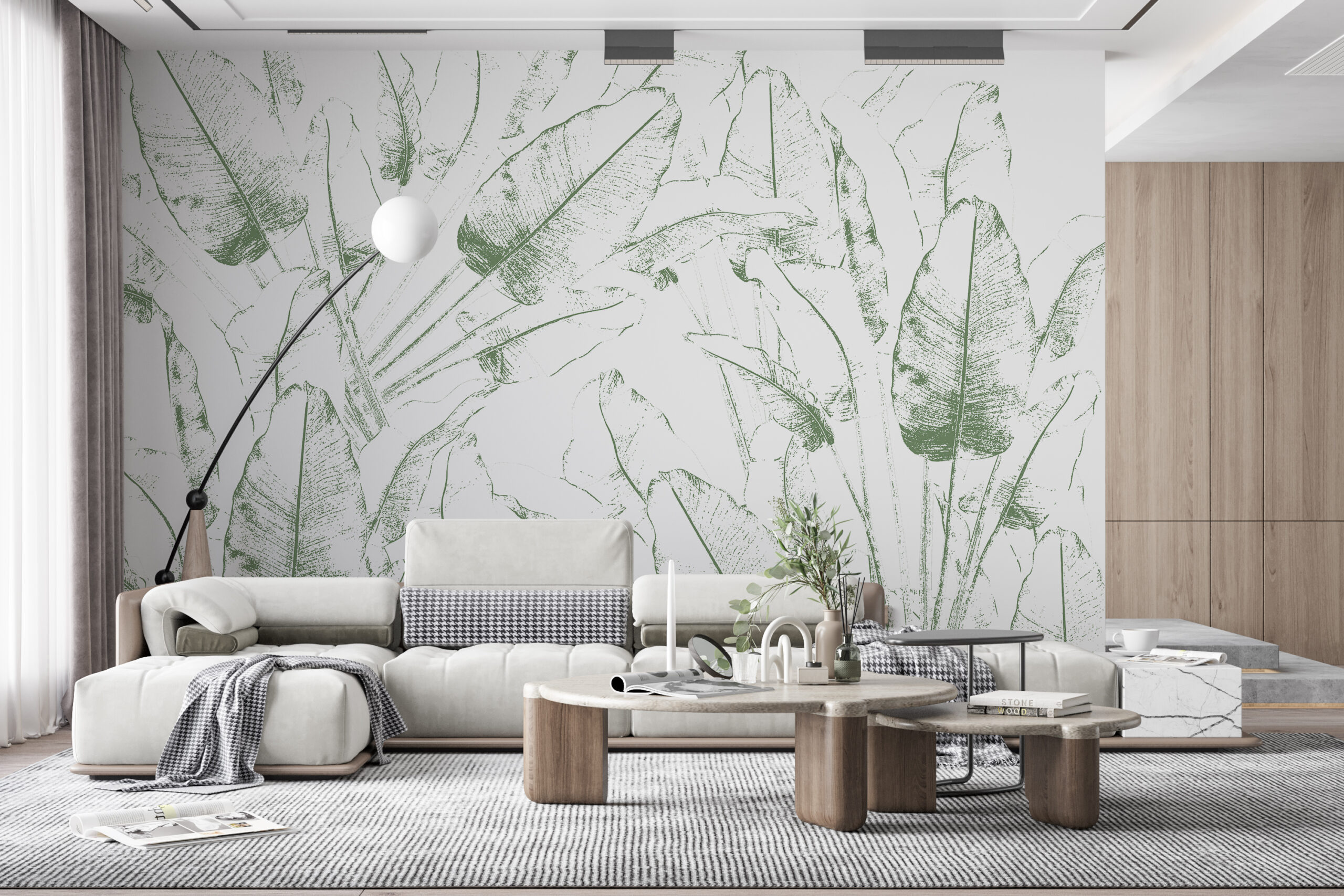 Zidni mural od smokvinog lista ocrtava