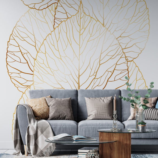 Zidni mural Zlatno lišće ocrtava