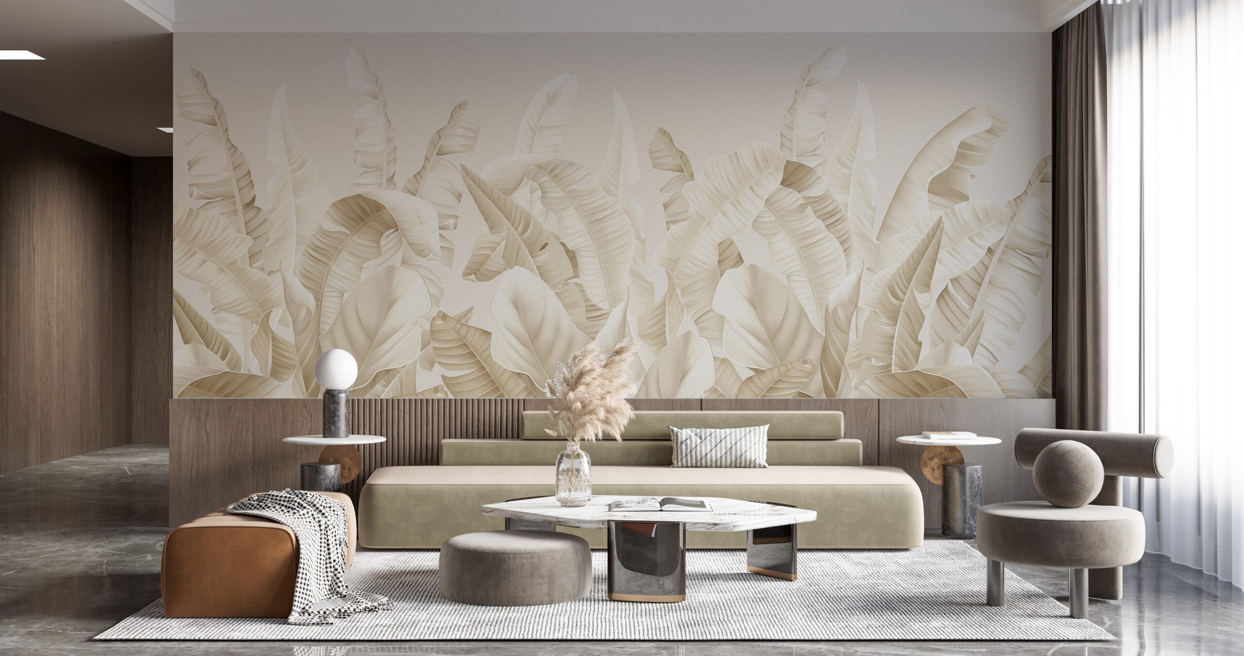 Pozadina Krem šuma lišća