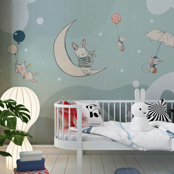 Zidni mural Zečići na Mjesecu