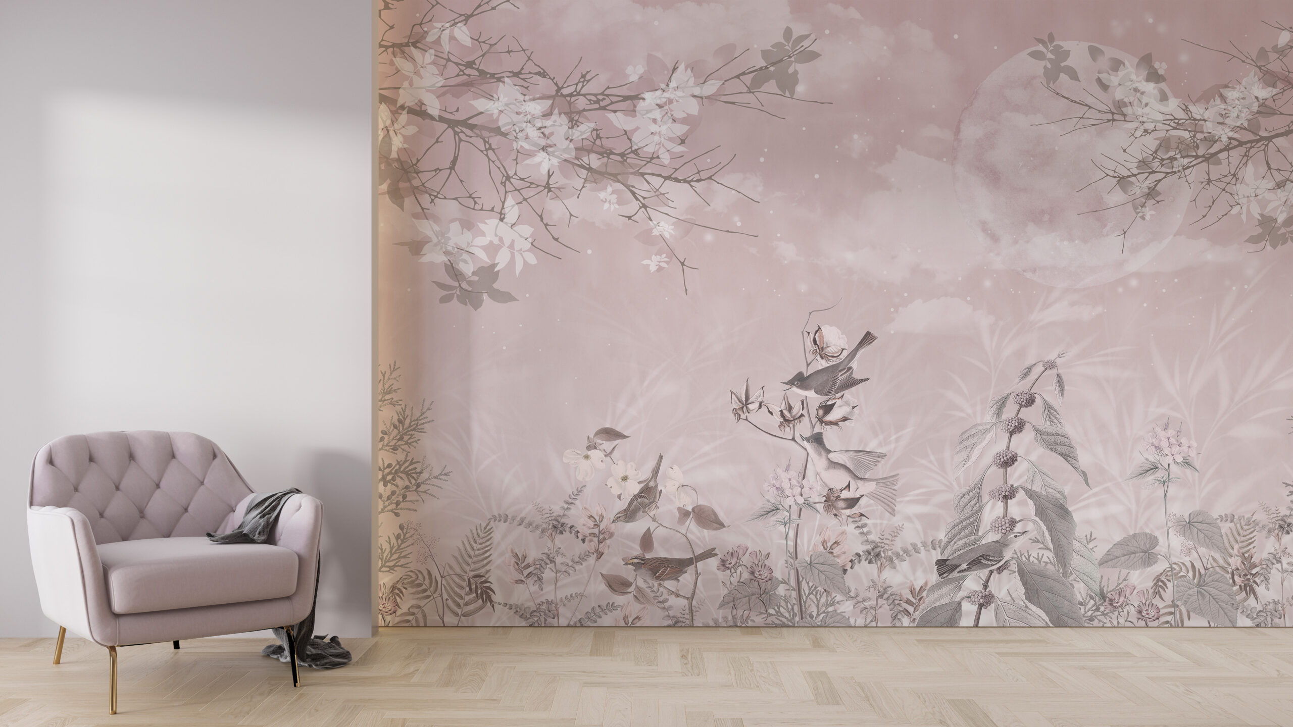 Zidni zidni zid obasjan mjesečinom