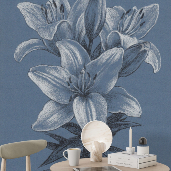 Foto pozadina Cvijet ljiljana u plavoj boji