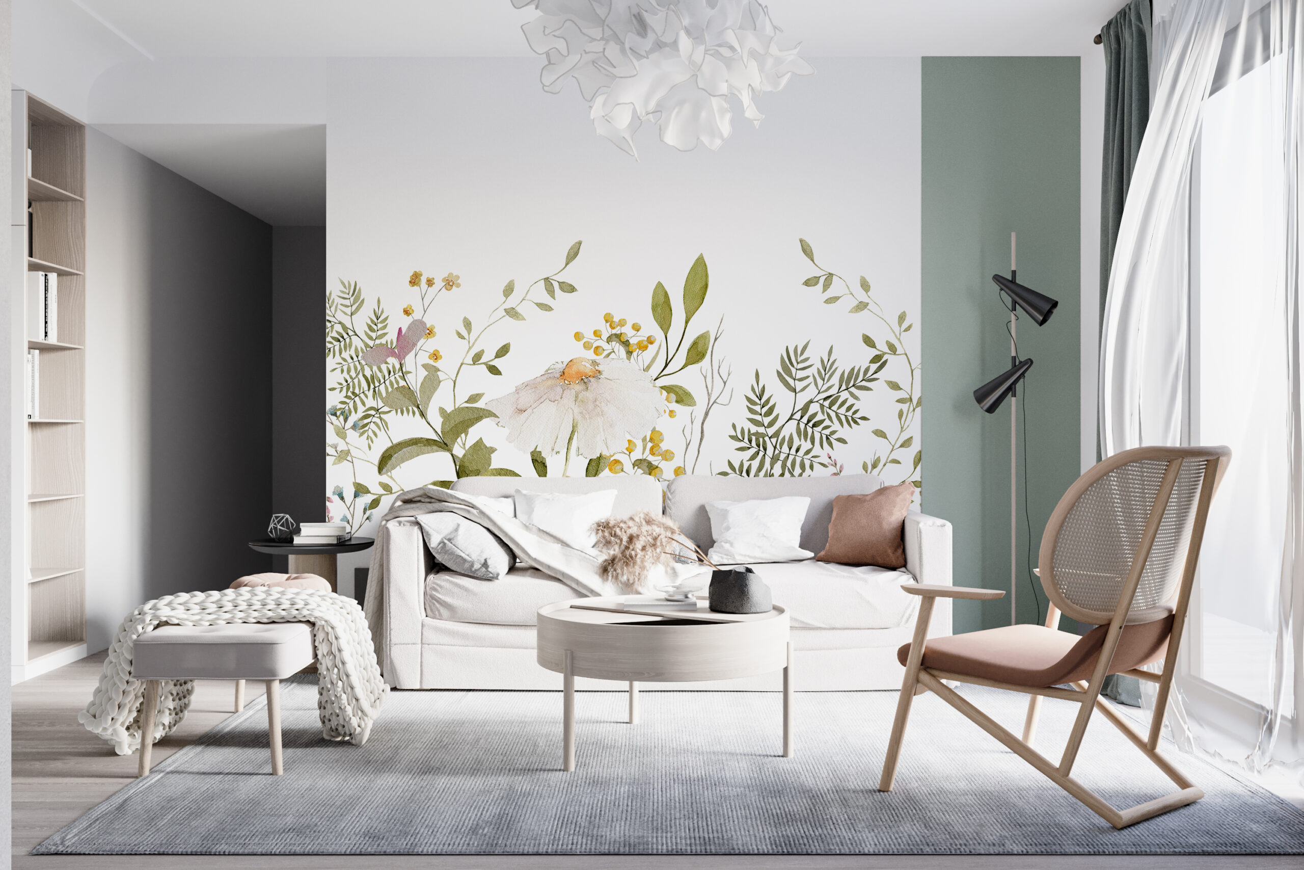 Zidni zidni zid cvijeta kamilice