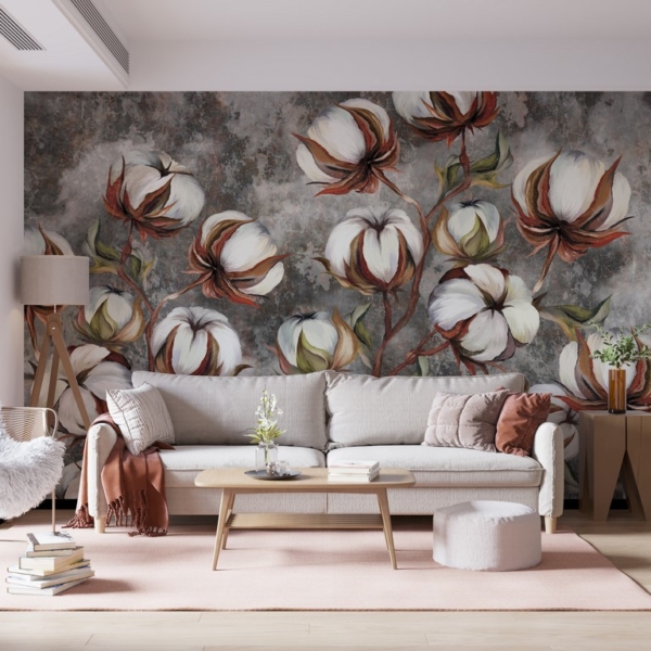 Zidni zidni zid Pamučno cvijeće