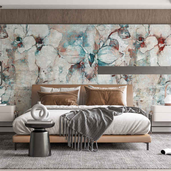 Zidni mural Cvijeće oslikano linijom