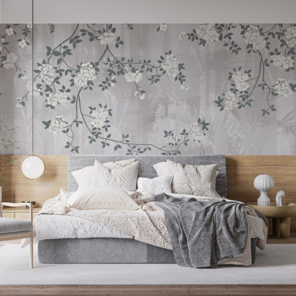 Zidni mural Blooming Grey