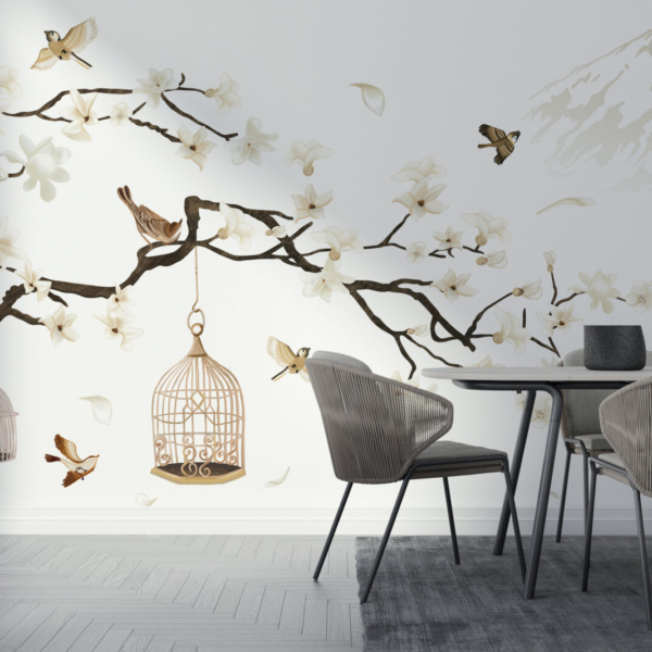 Zidni mural trešnjinog cvijeta