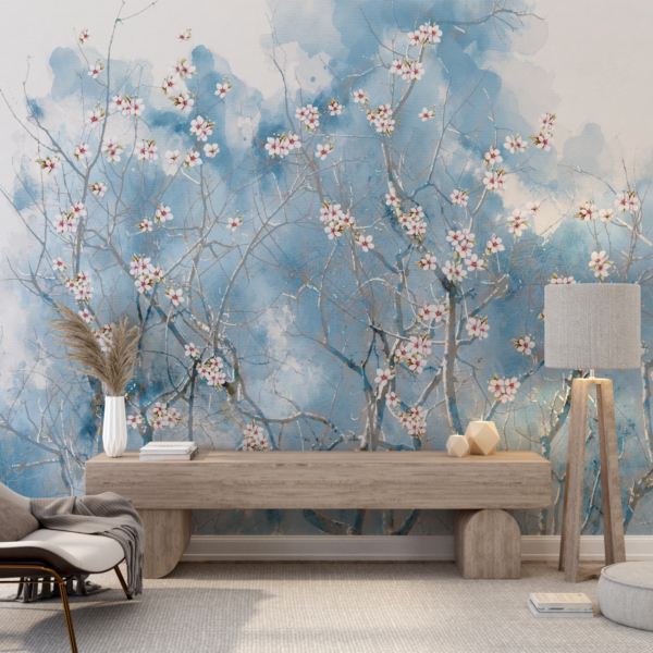 Zidni mural trešnjinog cvijeta