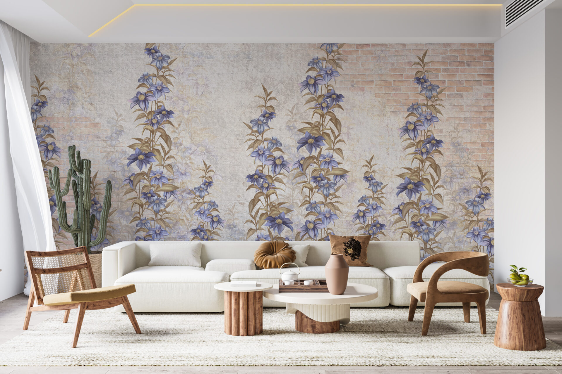 Mural Cvjetajuća loza na zidu