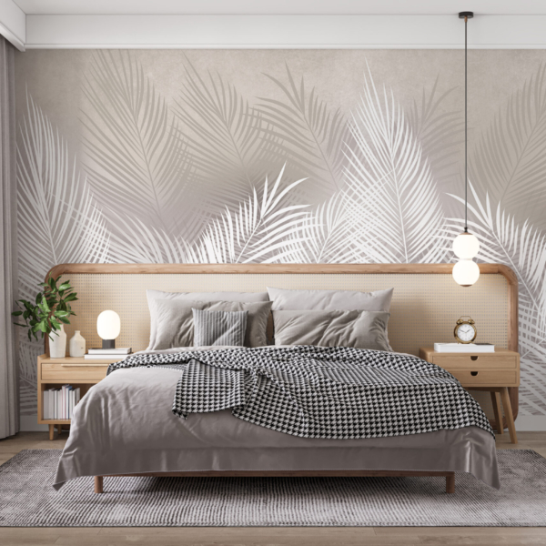 Zidni mural šume bijele paprati