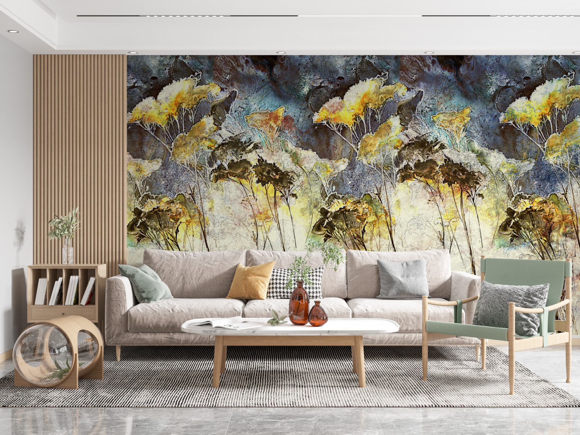 Zidni mural Šuma žutih biljaka