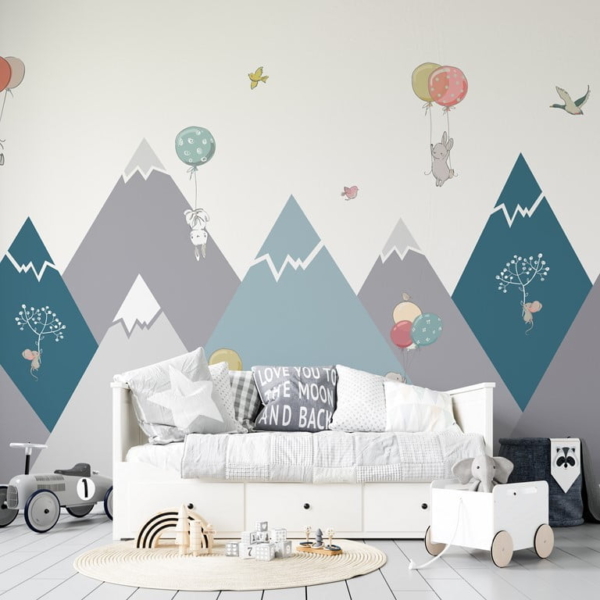 Zidni mural Leteći zečići u planinama