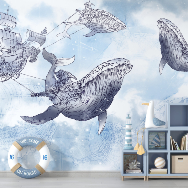 Zidni mural Leteći kitovi