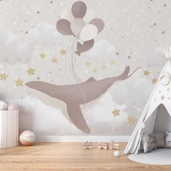 Zidni mural Leteći kitovi