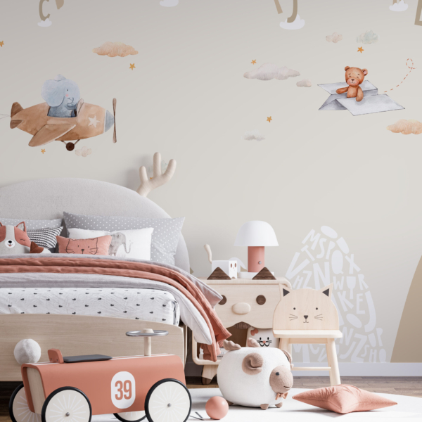 Zidni mural koji leti iznad planina