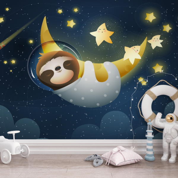 Zidni mural Lemur na Mjesecu