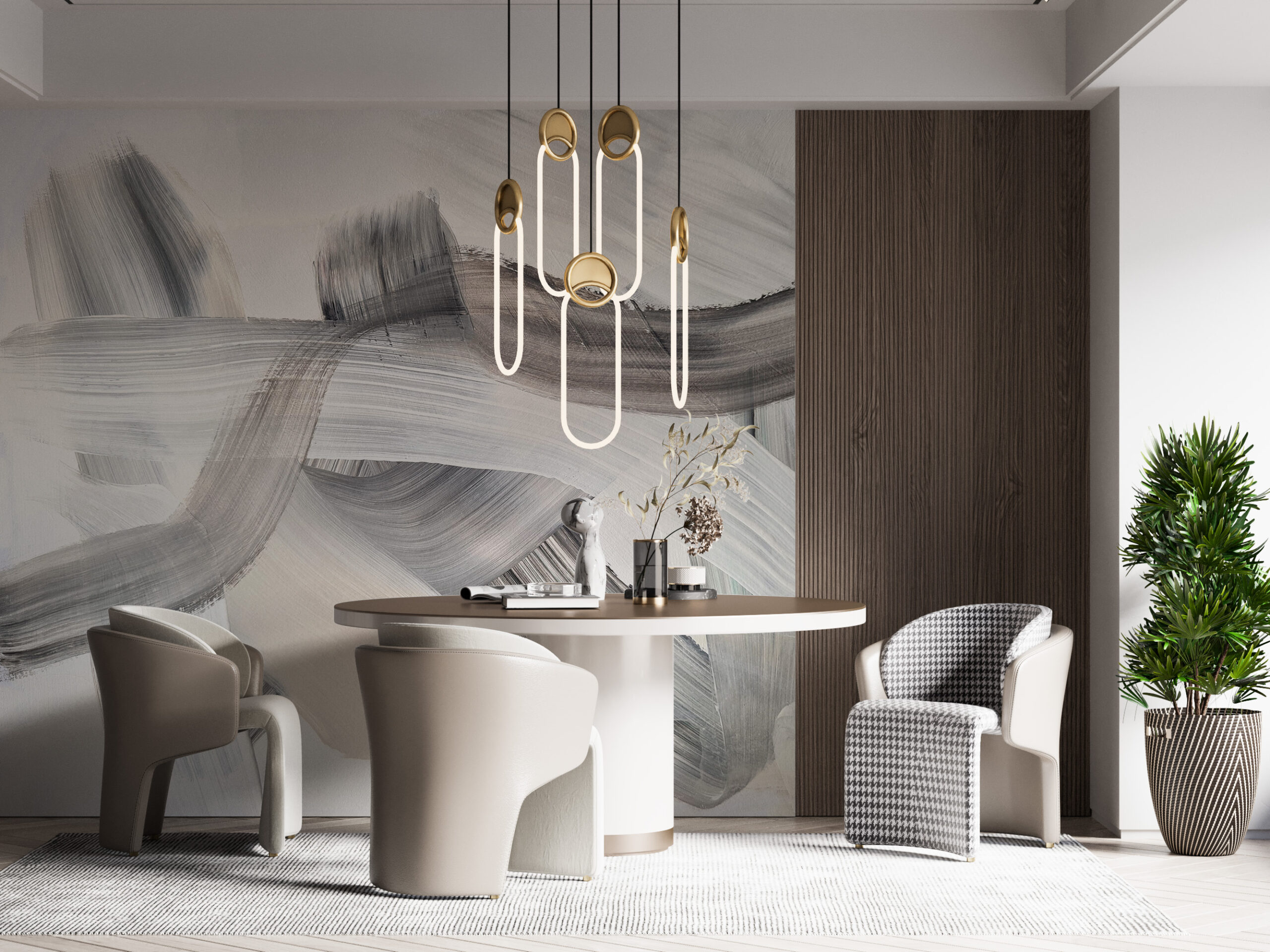 Zidni zid s isprepletenim lišćem