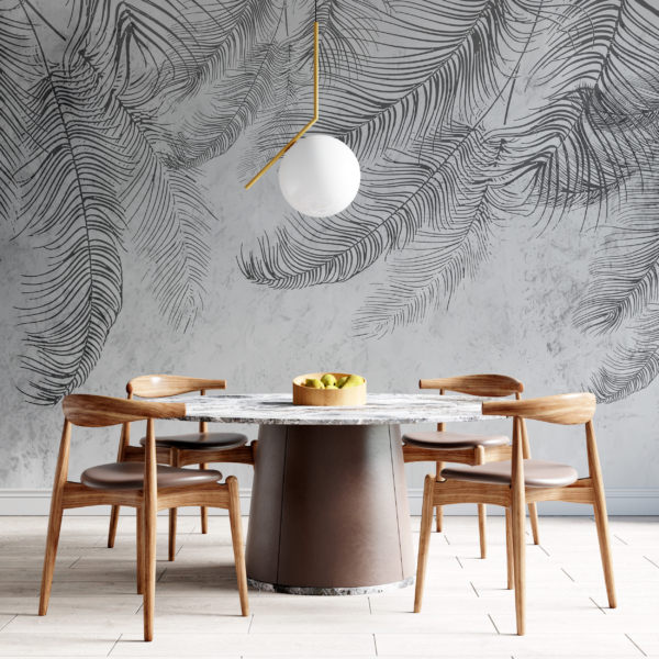 Zidni zid s crnim palminim lišćem