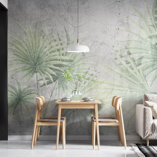 Lišće na napuknutom zidnom zidu