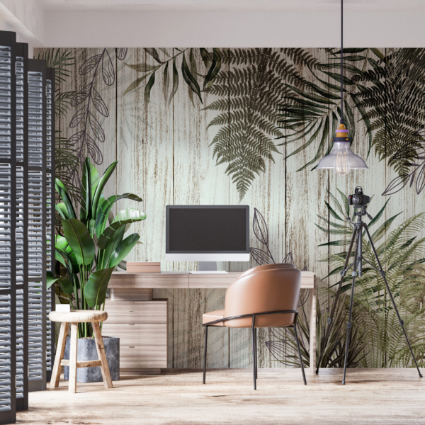 Zidni zidni zid Lišće paprati