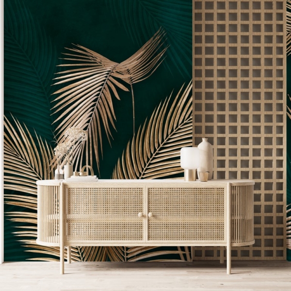 Zidni mural Zlatno palmino lišće