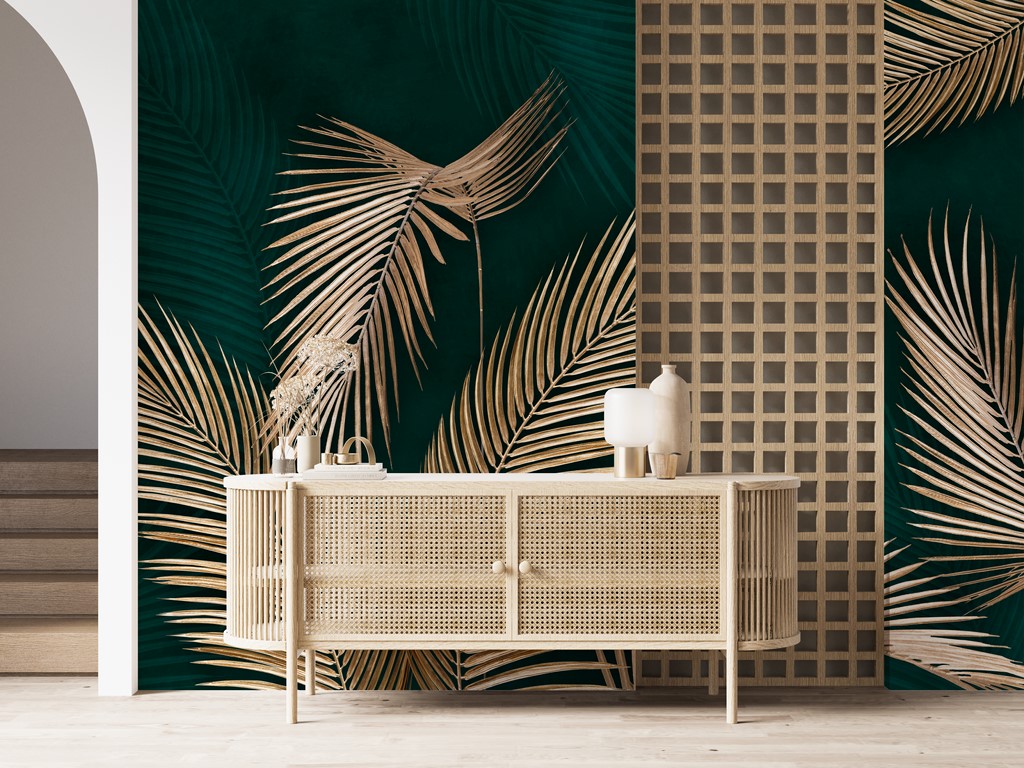 Zidni mural Zlatno palmino lišće