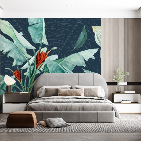 Zidni mural Lišće i cvijeće