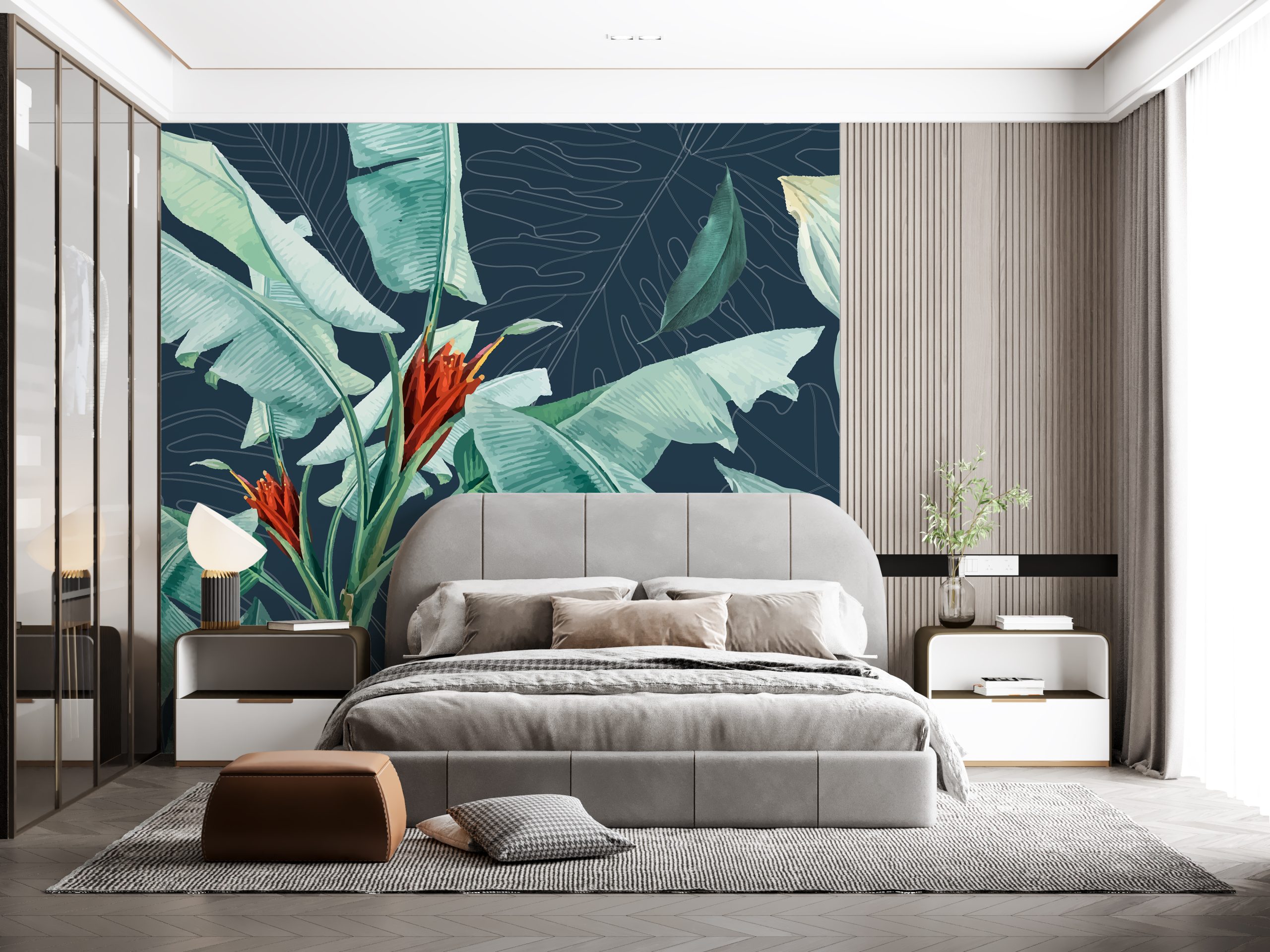 Zidni mural Lišće i cvijeće