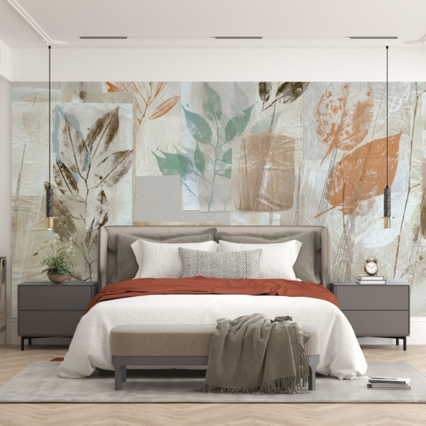 Zidni zidni zid Lišće i pravokutnik