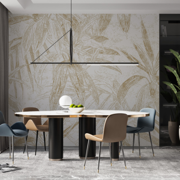 Zidni mural Lišće u bež boji