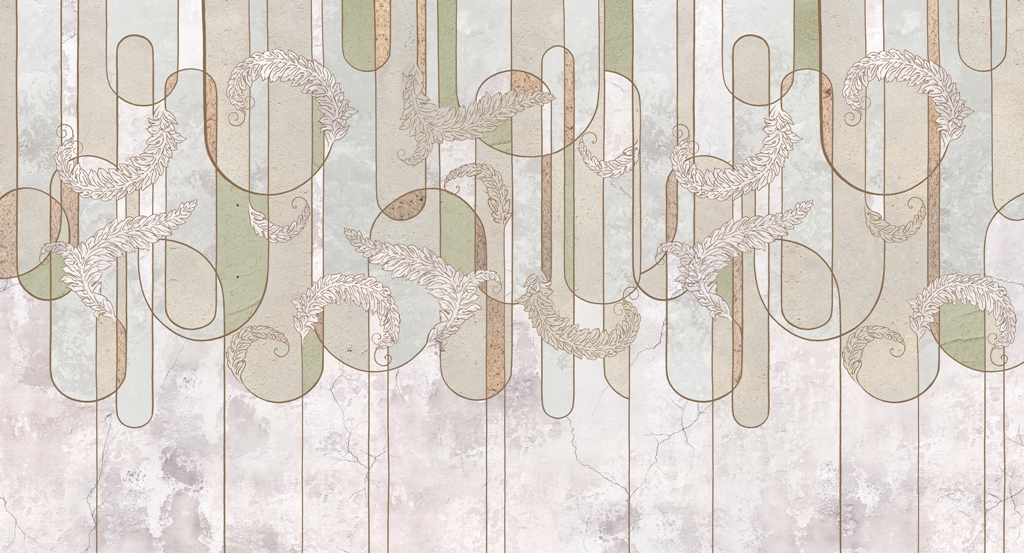 Fototapeta-Liscie-w-Motywie-Geometrycznym_1891998799