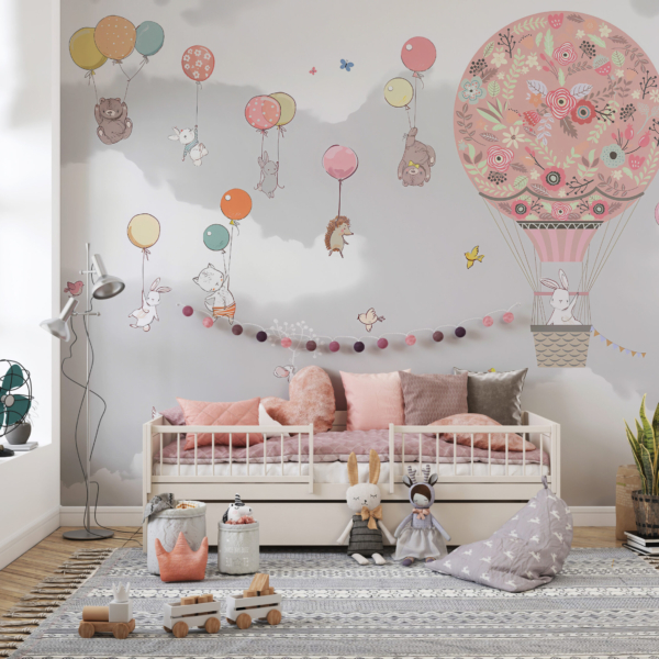 Zidni mural Let ružičastih balona